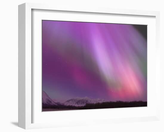 Aurora Borealis, Wrangell Mountains, Alaska, USA-Hugh Rose-Framed Premium Photographic Print