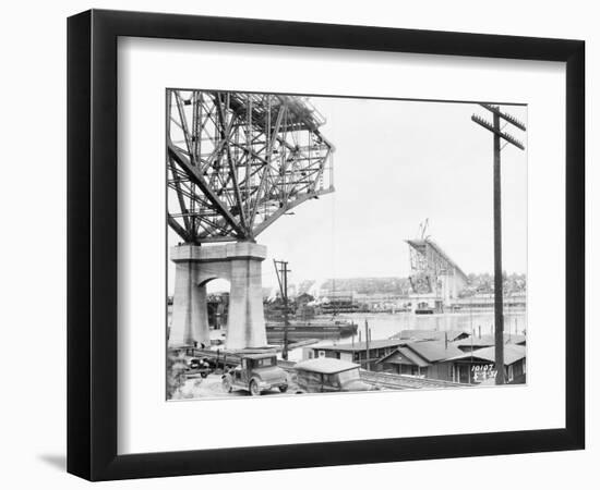 Aurora Bridge Construction Photograph - Seattle, WA-Lantern Press-Framed Art Print