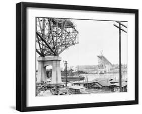 Aurora Bridge Construction Photograph - Seattle, WA-Lantern Press-Framed Art Print