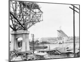 Aurora Bridge Construction Photograph - Seattle, WA-Lantern Press-Mounted Art Print