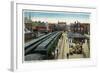 Aurora, Illinois - Chicago, Burlington, and Quincy Railroad Depot-Lantern Press-Framed Art Print