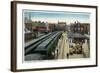 Aurora, Illinois - Chicago, Burlington, and Quincy Railroad Depot-Lantern Press-Framed Art Print