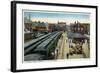 Aurora, Illinois - Chicago, Burlington, and Quincy Railroad Depot-Lantern Press-Framed Art Print