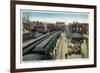 Aurora, Illinois - Chicago, Burlington, and Quincy Railroad Depot-Lantern Press-Framed Art Print