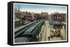 Aurora, Illinois - Chicago, Burlington, and Quincy Railroad Depot-Lantern Press-Framed Stretched Canvas