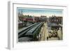 Aurora, Illinois - Chicago, Burlington, and Quincy Railroad Depot-Lantern Press-Framed Art Print