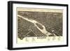 Aurora, Illinois - Panoramic Map-Lantern Press-Framed Art Print