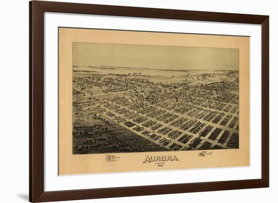 Aurora, Missouri - Panoramic Map-Lantern Press-Framed Art Print