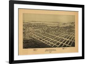 Aurora, Missouri - Panoramic Map-Lantern Press-Framed Art Print