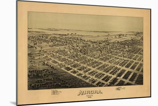 Aurora, Missouri - Panoramic Map-Lantern Press-Mounted Art Print