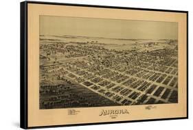 Aurora, Missouri - Panoramic Map-Lantern Press-Framed Stretched Canvas