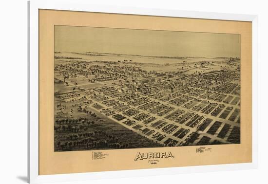 Aurora, Missouri - Panoramic Map-Lantern Press-Framed Art Print