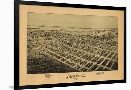 Aurora, Missouri - Panoramic Map-Lantern Press-Framed Art Print