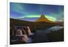 Aurora (Northern Lights) over a moonlit Kirkjufell Mountain, Snaefellsnes Peninsula, Iceland, Polar-Miles Ertman-Framed Photographic Print