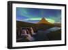 Aurora (Northern Lights) over a moonlit Kirkjufell Mountain, Snaefellsnes Peninsula, Iceland, Polar-Miles Ertman-Framed Photographic Print