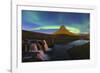 Aurora (Northern Lights) over a moonlit Kirkjufell Mountain, Snaefellsnes Peninsula, Iceland, Polar-Miles Ertman-Framed Photographic Print