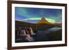 Aurora (Northern Lights) over a moonlit Kirkjufell Mountain, Snaefellsnes Peninsula, Iceland, Polar-Miles Ertman-Framed Photographic Print