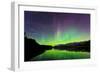 Aurora (Northern Lights) reflected in Lower Kananaskis Lake, Peter Laugheed Provincial Park, Canada-Miles Ertman-Framed Photographic Print