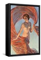 Aurora, Nude Woman with Flying Drape-null-Framed Stretched Canvas