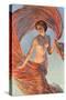 Aurora, Nude Woman with Flying Drape-null-Stretched Canvas