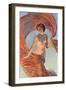 Aurora, Nude Woman with Flying Drape-null-Framed Art Print