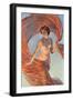 Aurora, Nude Woman with Flying Drape-null-Framed Art Print