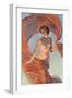 Aurora, Nude Woman with Flying Drape-null-Framed Art Print