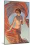 Aurora, Nude Woman with Flying Drape-null-Mounted Art Print