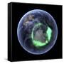 Aurora Over Antarctica, Satellite Image-null-Framed Stretched Canvas