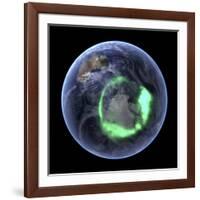 Aurora Over Antarctica, Satellite Image-null-Framed Photographic Print