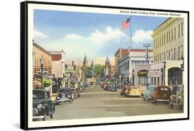 Aurora Street, Ironwood, Michigan-null-Framed Stretched Canvas