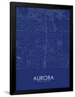 Aurora, United States of America Blue Map-null-Framed Poster