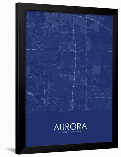 Aurora, United States of America Blue Map-null-Framed Poster