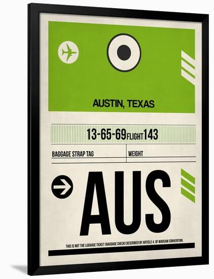 AUS Austin Luggage Tag 1-NaxArt-Framed Art Print