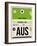 AUS Austin Luggage Tag 1-NaxArt-Framed Art Print