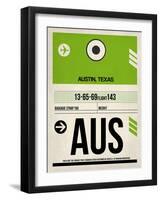 AUS Austin Luggage Tag 1-NaxArt-Framed Art Print