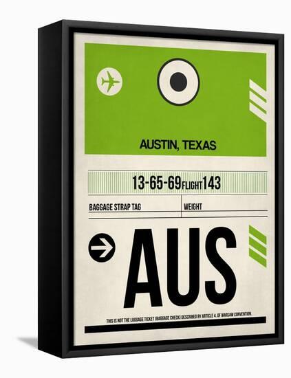 AUS Austin Luggage Tag 1-NaxArt-Framed Stretched Canvas