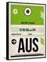 AUS Austin Luggage Tag 1-NaxArt-Framed Stretched Canvas