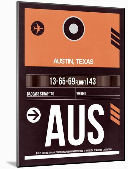 AUS Austin Luggage Tag 2-NaxArt-Mounted Art Print