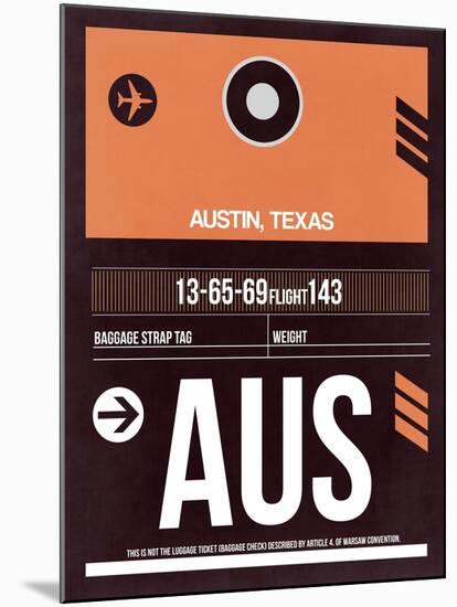 AUS Austin Luggage Tag 2-NaxArt-Mounted Art Print