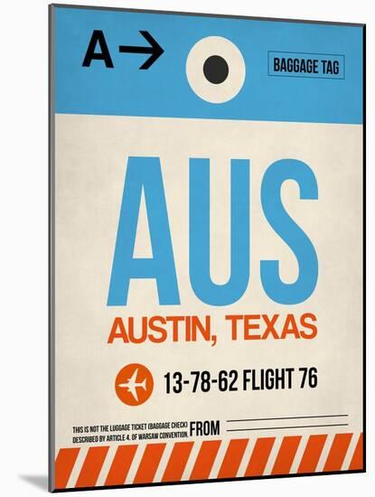 AUS Austin Luggage Tag I-NaxArt-Mounted Art Print