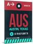 AUS Austin Luggage Tag II-NaxArt-Mounted Art Print