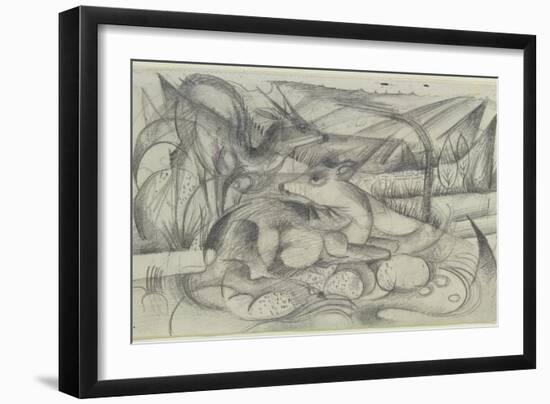 Aus Dem Skizzenbuch Von Der Front: Rehe, 1915-Franz Marc-Framed Giclee Print