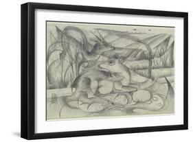 Aus Dem Skizzenbuch Von Der Front: Rehe, 1915-Franz Marc-Framed Giclee Print