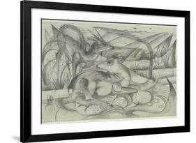 Aus Dem Skizzenbuch Von Der Front: Rehe, 1915-Franz Marc-Framed Premium Giclee Print