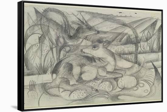 Aus Dem Skizzenbuch Von Der Front: Rehe, 1915-Franz Marc-Framed Stretched Canvas