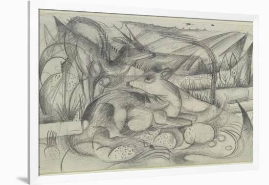 Aus Dem Skizzenbuch Von Der Front: Rehe, 1915-Franz Marc-Framed Giclee Print