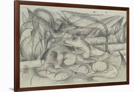 Aus Dem Skizzenbuch Von Der Front: Rehe, 1915-Franz Marc-Framed Giclee Print