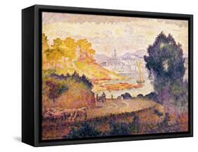 Aussicht auf Menton. Vue de Menton. 1899-1900-Henri Edmond Cross-Framed Stretched Canvas