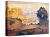 Aussicht auf Menton. Vue de Menton. 1899-1900-Henri Edmond Cross-Stretched Canvas